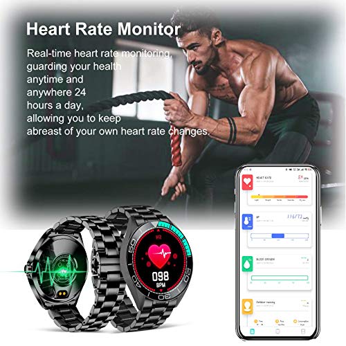 LIGE Smartwatch voor heren, 1,3 inch activiteitstracker met touchscreen, hartslagmeter, bloeddruk, fitnesshorloge… - Afbeelding 6