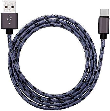 USB Type C Cable - Housailei 6.6 Feet / 2 Meter Nylon Braided Type C to USB A Cable for Type-C Devices Including New MacBook, LG G6 V20 G5,Google Pixel, Nintendo Switch, Samsung Galaxy S8+, Gray/Black