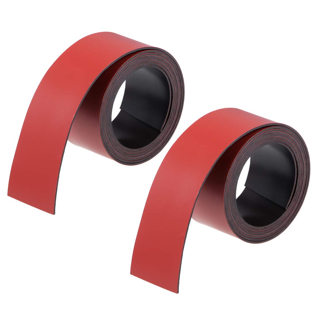 sourcing map 2 Pcs Dry Erase Magnetic Strip 1 Inch x 3.3 Feet Magnetical Sheet Labels Stickers Writable Red for Whiteboards Refrigerator and Crafts