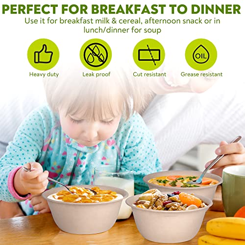 Compostable Disposable Soup Bowls Biodegradable Bamboo Paper Bowls