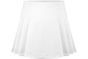 SPFASZEIV Girls Tennis Skirt Kids Pleated Tennis Skirt with Shorts Pockets Toddler Athletic Golf Skort 4-15 Years