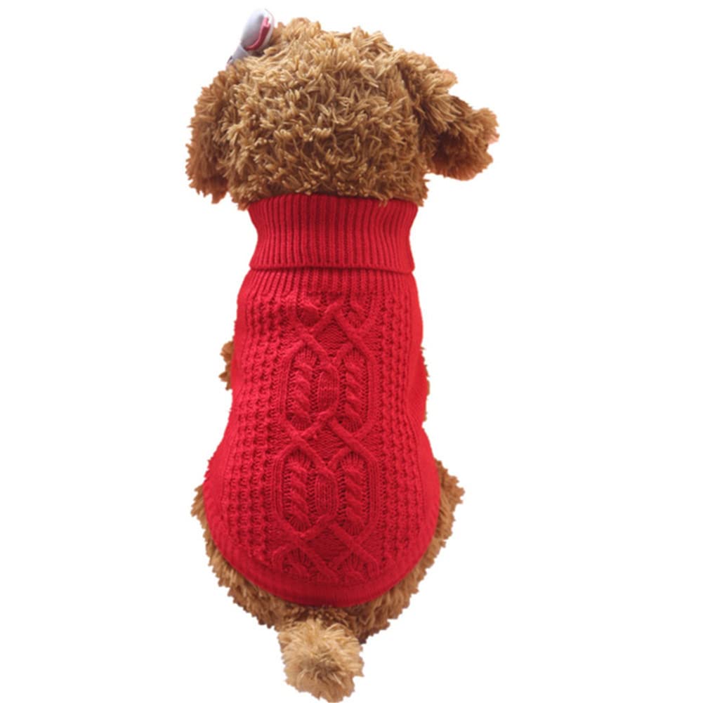 Winter Knitted Dog Sweater Warm Dog Clothes Classic Turtleneck Cable Knitwear Outfits Customes Clothing for Small Dogs Cats Puppy in Cold Season