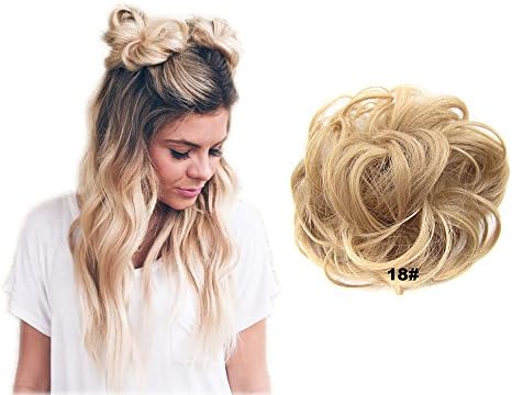ShowPower CURLY SCRUNCHIE HAIR EXTENSION PONYTAIL HAIR PIECE UPDO BUN Dark Bond 18#