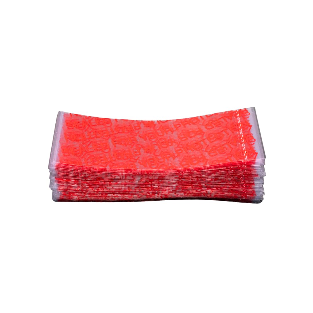 Colourful Shrink Strips 66 x 25 Fits [32 mm - 38 mm] Diameter Clear with Red Text