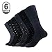 DURARUN 6-Pack Men's Crew Socks, Cotton Wear-resistant Socks, Classic Dress Socks