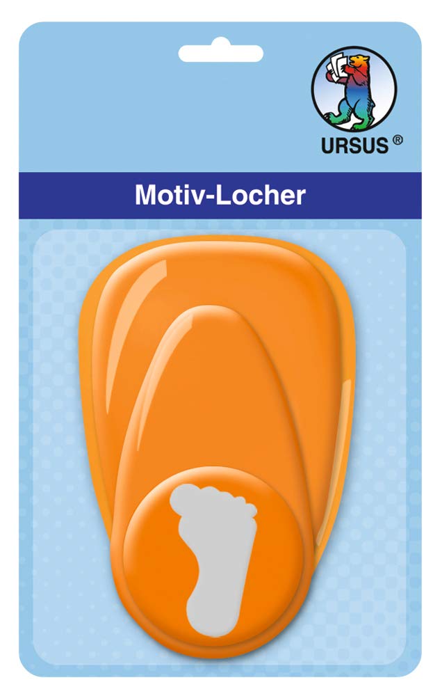 Ursus 19480002 Hole Punch with Lever, Medium, Base, Approx. 25.4 mm Orange