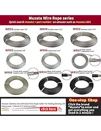 Muzata Cortador de alambre de acero para cable de acero suave y duro o cuerda de alambre o cable de resorte + 6 piezas de 1 8" de cable Ferrules como regalo CK10