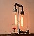 Designer Edison Vintage Style Industrial Steampunk Craftsmanship Interior Retro Pipe Table/Desk/Bedside Lamp (Double Lights)