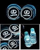 JSAMZ Car Logo LED Cup Pad led Cup Coaster USB Charging Mat Luminescent Cup Pad LED Mat Interior Atmosphere Lamp Decoration Light (Lexus)