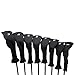 All Hybrid Head Cover Golf Club Black Sleek Tight Fit Headcover Set 3-PW Acrylic Head Covers 3 4 5 6 7 8 9 PW Easy to See Large White Embroidered Numbers