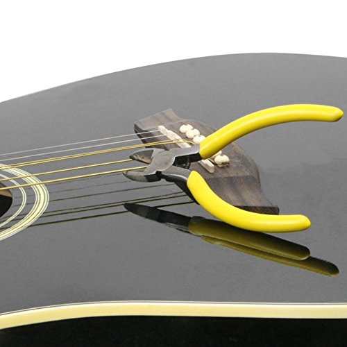 Lexiesxue Guitar Maintenance Tool Cutting String Pliers Yellow Trimmed Instrument Vise Wire Cable Strings Cutter Hand Tool