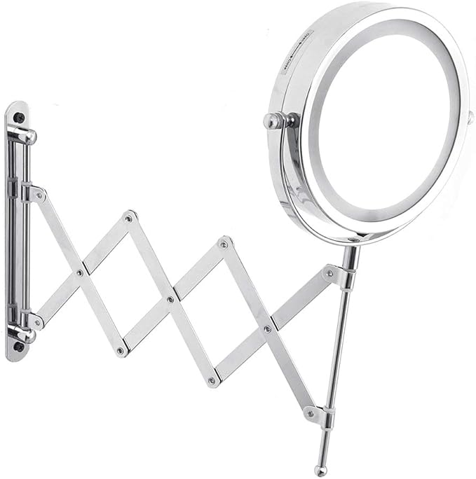 GLYYR Plegable Espejo Maquillaje con Luz LED Espejo Aumento con 3X y