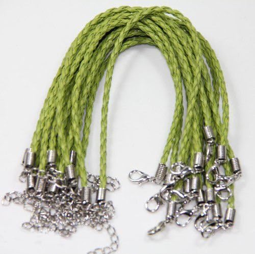 Olive Green 5pcs Man-made Twist Leather Cord Braid Rope Bracelet Bangle Jewelry Making DIY …