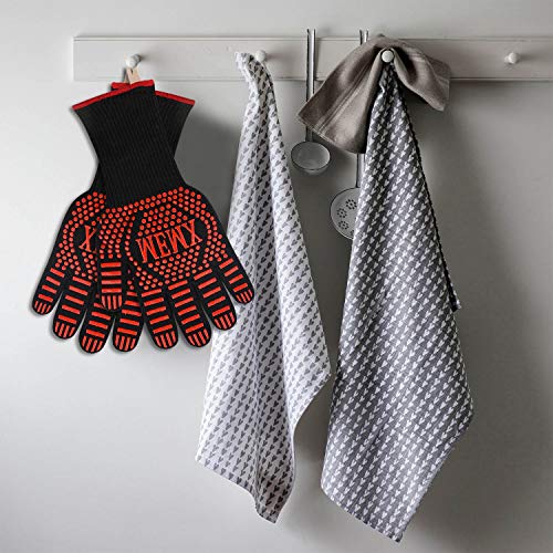 MEMX Oven Gloves, Barbecue Gloves 1472°F Heat Resistant Grill Gloves, Extreme Kitchen Cooking Oven Mitts, Finger Flexibility 13\