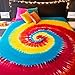 Folkulture Hippie Tapestry Wall Hanging Bohemian Hippie Mandala Bedspread Indian Bedding for Bedroom College Dorm Room Home Decor or Beach Picnic Blanket - Spiral Tie Dye Queen Size Boho Gypsy Spread