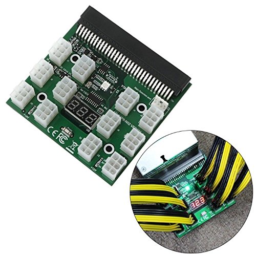12V 12 2 Ports (2 Breakout Boards) and 20 6 Pin to 6 pin Cables, Server Power Supply Breakout Board adapters for Miner Ethereum Mining