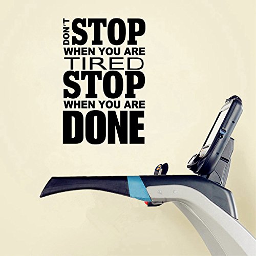 Buy Ferris Store Gym Wall Stickers DON'T STOP WHEN YOU ARE TIRED STOP English Letter Wall Decals