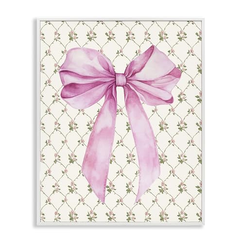 Pink Bow Quilt Pattern, 16 x 20 Inch Framed Giclée Print