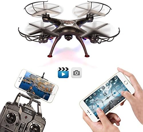 KAYSION 4 Channel 2.4G 6-Axis Gyro RC Headless 2 Remote Control Mode Quadcopter X5SW-1 Drone with HD Wifi Camera (FPV) for Real Time Video Transmission - For Camping And Outdoor Shooting