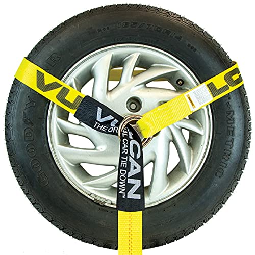 VULCAN Car Tie Down with Snap Hooks Lasso Style 2 Inch x 96 Inch