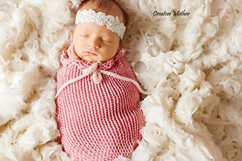 Creative Mother Christmas Cocoon Sleeping Bag for Newborn Boy Girl Cotton Knitted Crochet Photography Prop (Pink)