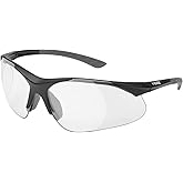 Elvex Delta Plus - WELRX500C10 RX-500C 1.0 Diopter Full Lens Magnifier Safety Glasses, Black Frame/Clear Lens