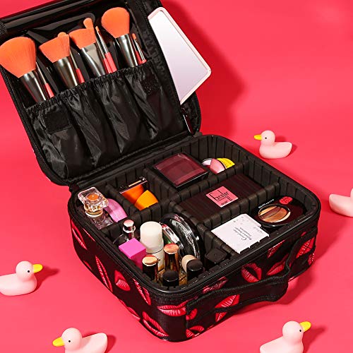 image for Docolor Travel Makeup Train Case Makeup Cosmetic Case Professional Org