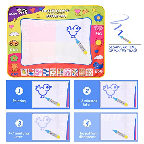 Doodle Mat Toddler Toys Large Aqua pad Magic Water Drawing Mat with 4 Doodle Pens Color for kids Learning Painting Best Educational Boys Girls Gift Size 31.5" x 23.6" - Thumbnail 4