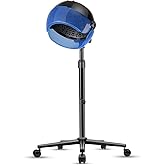 Hooded Hair Dryer, 1500W Standing Hair Dryer with Time Settings, Touch Controls and 3 Temperature Modes, Height Adjustable Ionic Hooded Dryer, Professional Hooded Dryer for Home or Salon Use