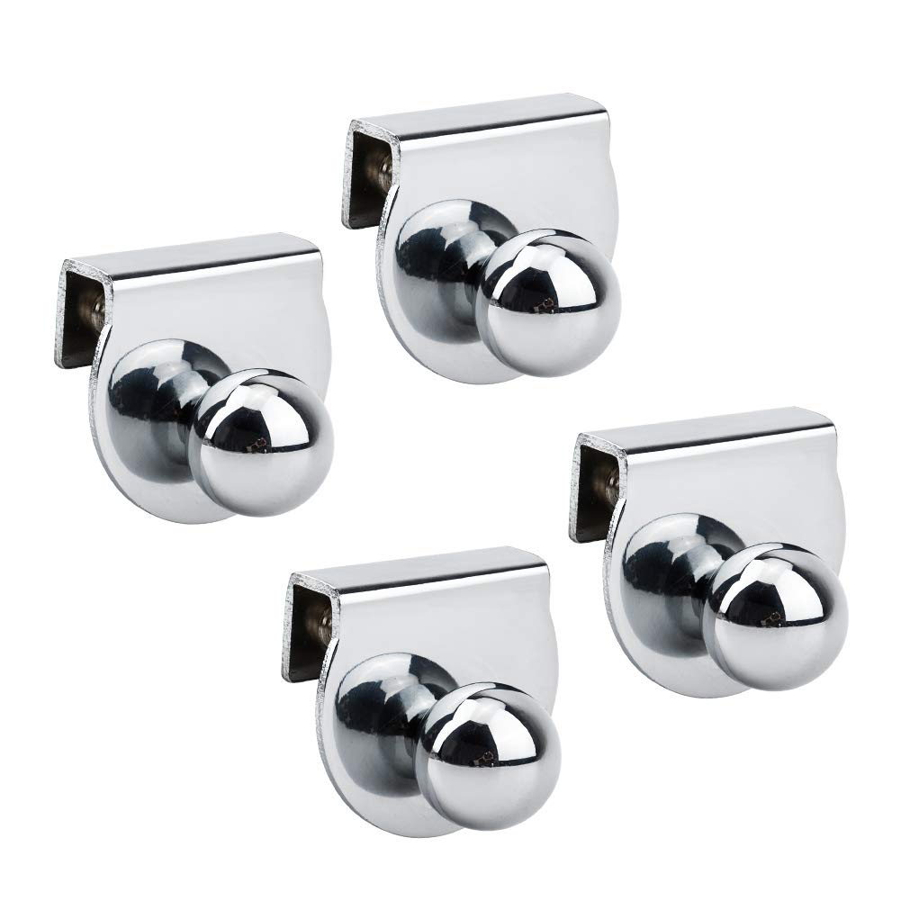 INCREWAY Metal Door Handle, 4 Pcs No Drilling Clips Pulls for Glass 5-8mm Showcase Furniture Cabinets