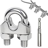 YOXMULK 20 Pcs 3/16 inch Stainless Steel Wire Rope Cable Clamp Clips,Wire Rope Clamp for Various Commercial, Industrial, and Residential Projects. (M5, 20)