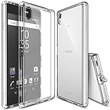 Xperia Z5 Premium Case, Ringke [Fusion] Crystal Clear PC Back TPU Bumper w/ Screen Protector [Drop Protection/Shock Absorption Technology][Attached Dust Cap] For Sony Xperia Z5 Premium - Clear
