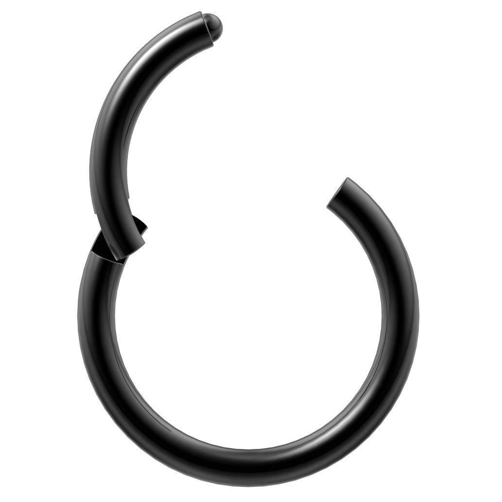 Bling Piercing 18g 1mm Hinged Segment Rings Black Anodized Septum Bar Norstril Seamless Hoop Cartilage Bar Nose Bar Lip Ear 8mm