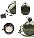 BlueSunshine Military Style Canteen, 1/1.5/2/2.5/3L Full Military Aluminium Water Canteen Reinforced Nylon Belt Holster-Portable Hiking Camping Outdoor Water/Wine Bottles (Army Green)