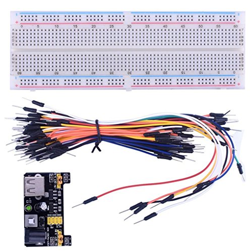 Starter Kits Tie Points Solderless Breadboard 3.3V 5V Power Supply Module 65Pcs Jumper Cables MB-102 Stevlogs