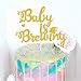 Baby is Brewing Cake Topper, Baby Shower Baby Sprinkle Cake Decorations, Gender Reveal Diaper Party Supplies, Beer & Baby Bottle Design for Boys or Girls, Double Sided Gold Glitter