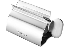 Stainless Steel Rolling Tube Toothpaste Squeezer Dispenser Rotate Stand Bathroom Roller Cute