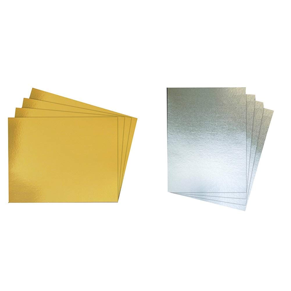 House of Card & Paper A4 240 GSM Foil Card - Gold (Pack of 30 Sheets) &of Card & Paper A4 240 GSM Foil Card - Silver (Pack of 30 Sheets)