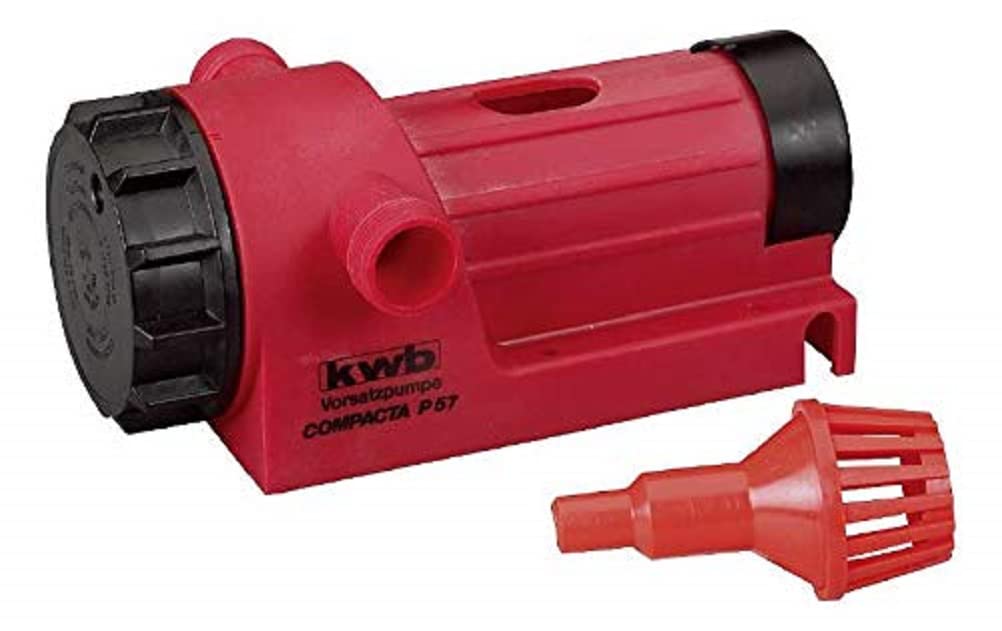 kwb Compacta Pump P57 Drill Pump 3000 l/h, self-Priming with Suction Filter, Threaded Connection R 3/4'', f. Hose Adapter 1/2 and 3/4 inch, Made in Germany