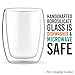 Double Wall Coffee Mug Set of 2, 13.5 oz - Dishwasher & Microwave Safe - Clear, Unique & Insulated Glass with Handle