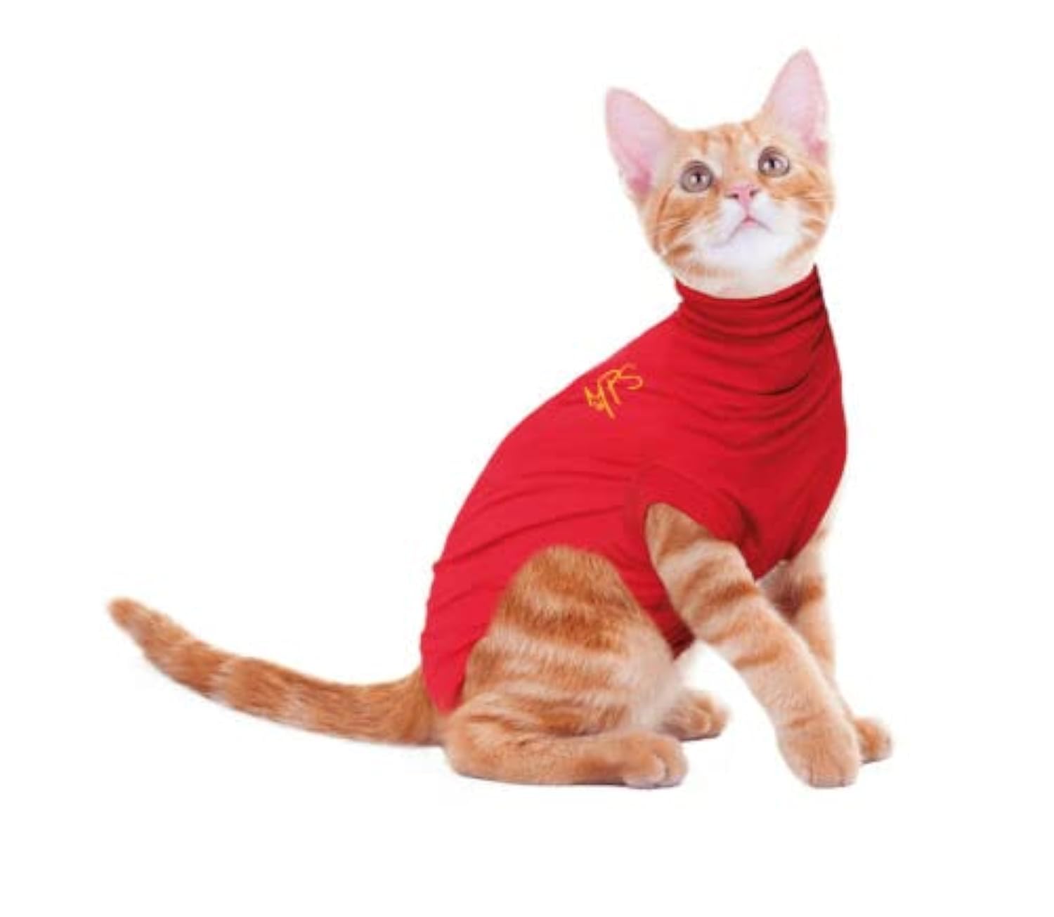 MPS Medical Pet Shirt Cat, Surgery Recovery Suit, Red, XXX-Small โ image 1