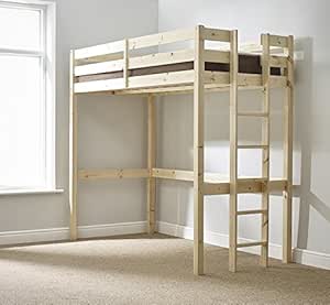 Litera Loft – Litera pequeña de madera para cama alta de 2 pies – uso