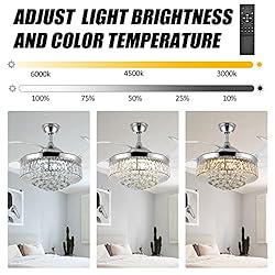 Panghuhu88 42" Invisible Ceiling Fan Chandelier