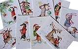 MashaByMasha Christmas greetings postcards cards 9 psc set Inga Izmaylova SMG Doxie Dachshunds Dogs, 4