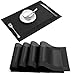 U'Artlines Placemat, Crossweave Woven Vinyl Placemat Washable Table Mats Black