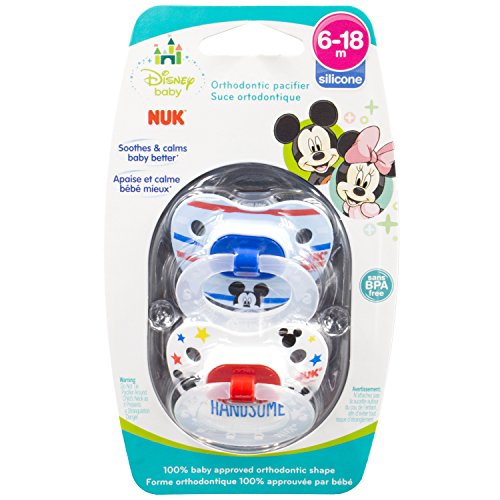 NUK Disney Baby Puller Pacifier, 6-18 Months, Mickey Mouse,