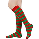 Tongcloud 2 Pairs Women's Knee High Socks Outdoor Sport Athletic Socks Casual Stripe Tube Socks