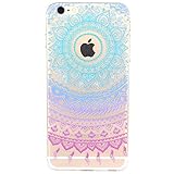 iPhone 6 Case, iPhone 6S Case, JAHOLAN TPU Silicone Gel Soft Clear Case Cover for iPhone 6 6S - Blue Purple Tribal Mandala