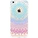 iPhone 6 Case, iPhone 6S Case, JAHOLAN TPU Silicone Gel Soft Clear Case Cover for iPhone 6 6S - Blue Purple Tribal Mandala