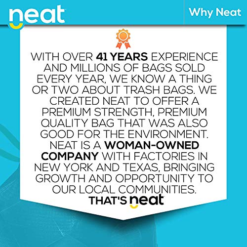 Neat 30 Gallon Drawstring Trash Bags - (MEGA 120 COUNT) - Triple Ply Fortified, Eco-Friendly 50% Recycled Material, Neutralize+ Odor Technology, Reversible Black and White Garbage Bags